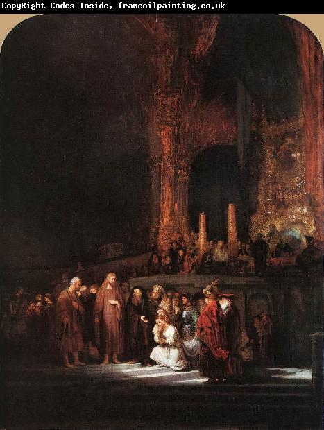 REMBRANDT Harmenszoon van Rijn Christ and the Woman Taken in Adultery